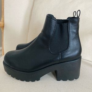 Nasty Gal Faux Leather Platform Ankle Boot